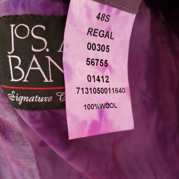 Hand painted tie dyed purple pink black gray blue suit blazer unisex XL XXL 48 - Picture 5 of 10